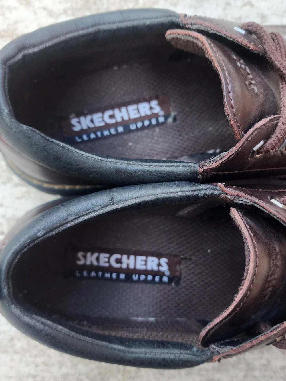 Skechers Y2K Men’s Alley Cats SN7111 Brown Leather Chunky Lace-Up Oxfords, Sz 12